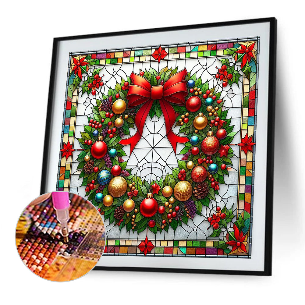 Glass Painting Style Christmas - Full Square Drill Diamond Painting 40*40CM