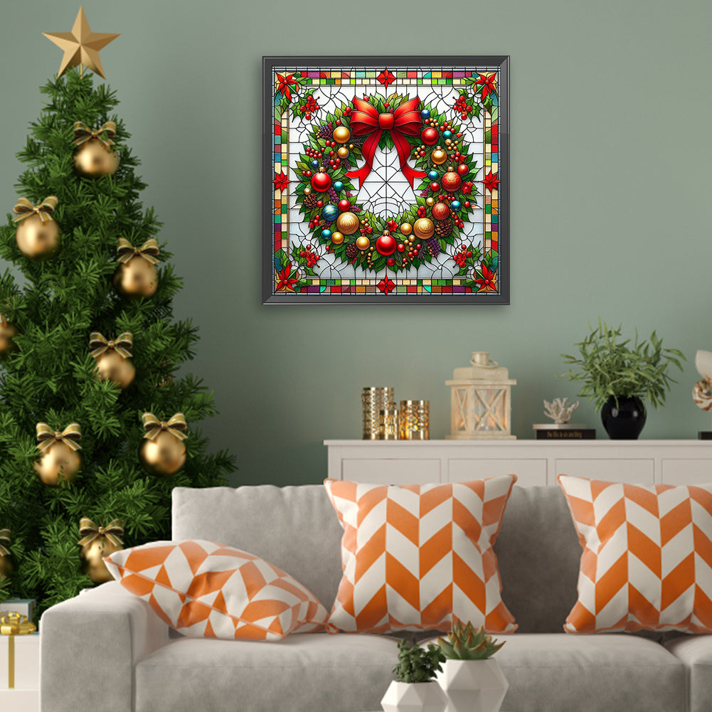 Glass Painting Style Christmas - Full Square Drill Diamond Painting 40*40CM