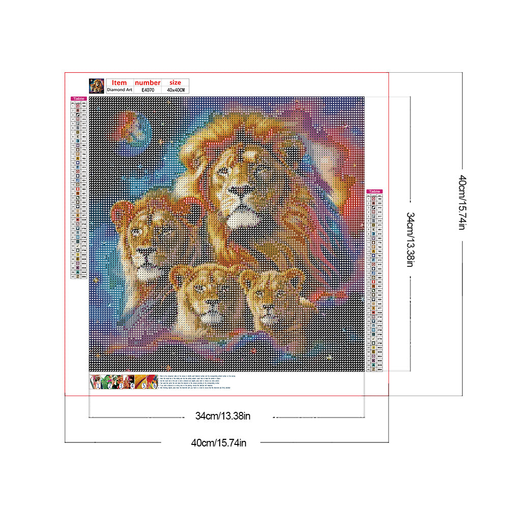 Lion - Full Round Drill Diamond Painting 40*40CM