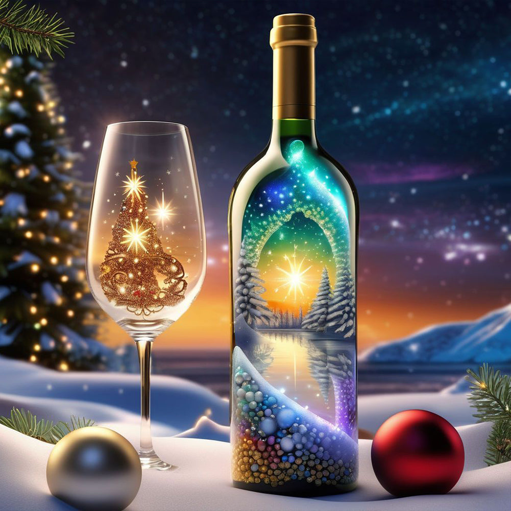 Snowy Christmas Tree In A Bottle - Full Round Drill Diamond Painting 30*30CM