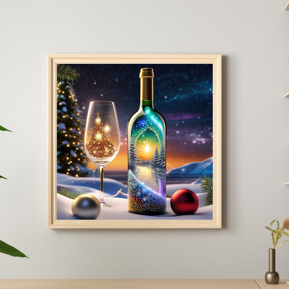 Snowy Christmas Tree In A Bottle - Full Round Drill Diamond Painting 30*30CM