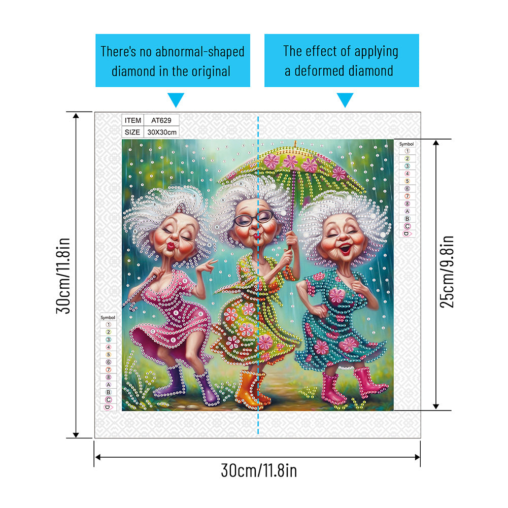 Cute Granny - Special Shaped Drill Diamond Painting 30*30CM