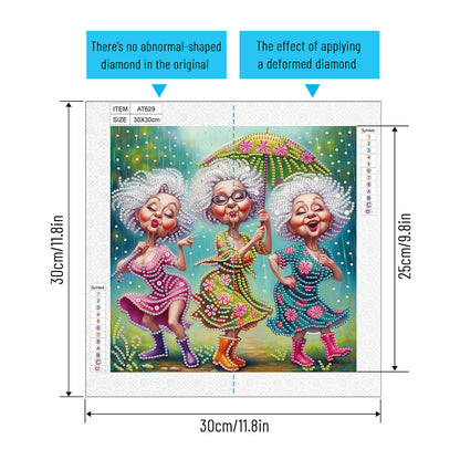 Cute Granny - Special Shaped Drill Diamond Painting 30*30CM