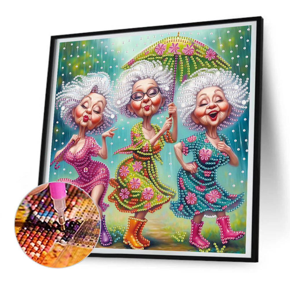 Cute Granny - Special Shaped Drill Diamond Painting 30*30CM