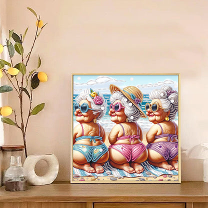 Cute Granny - Special Shaped Drill Diamond Painting 30*30CM