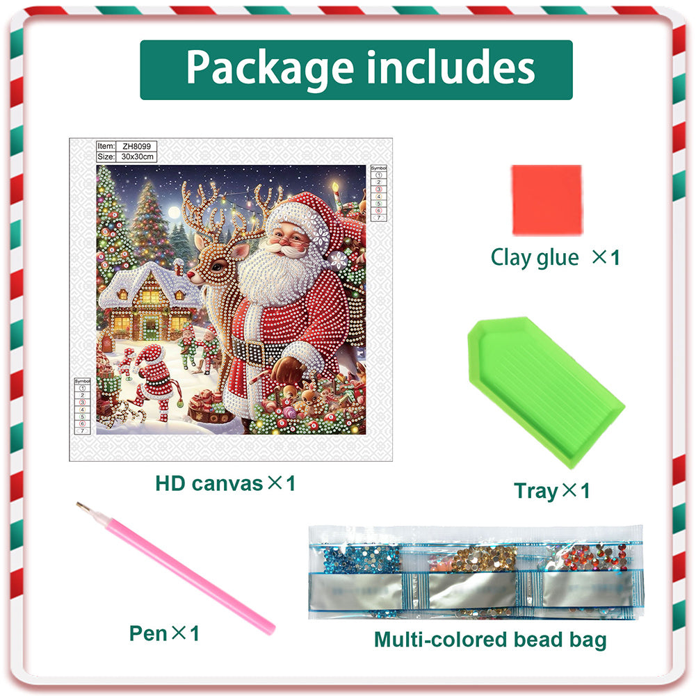 Santa Claus - Special Shaped Drill Diamond Painting 30*30CM