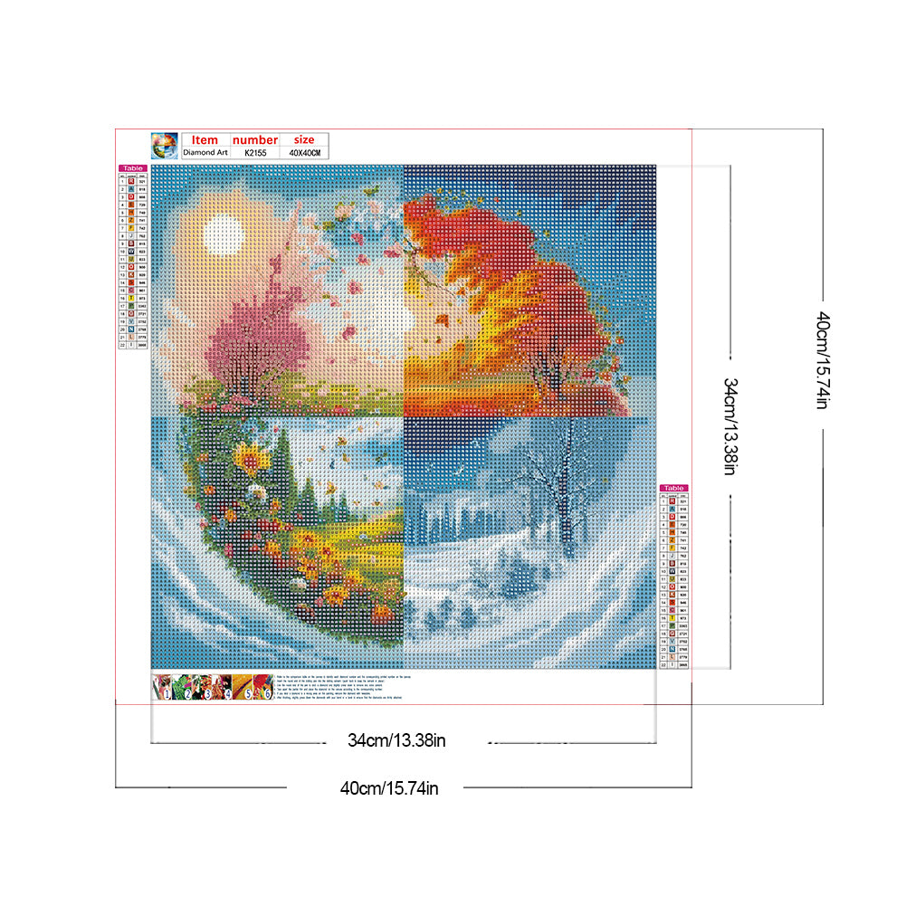 Four Seasons Scenery - Full Round Drill Diamond Painting 40*40CM