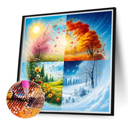 Four Seasons Scenery - Full Round Drill Diamond Painting 40*40CM