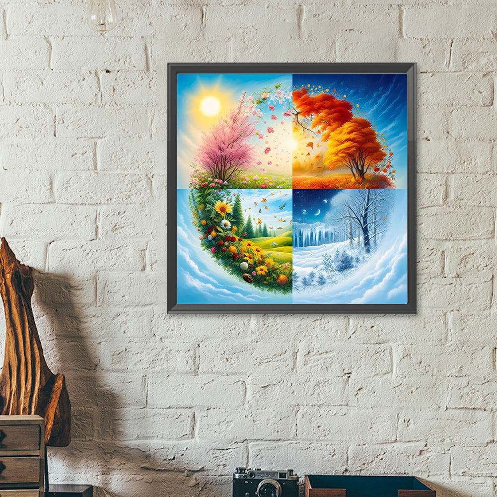 Four Seasons Scenery - Full Round Drill Diamond Painting 40*40CM