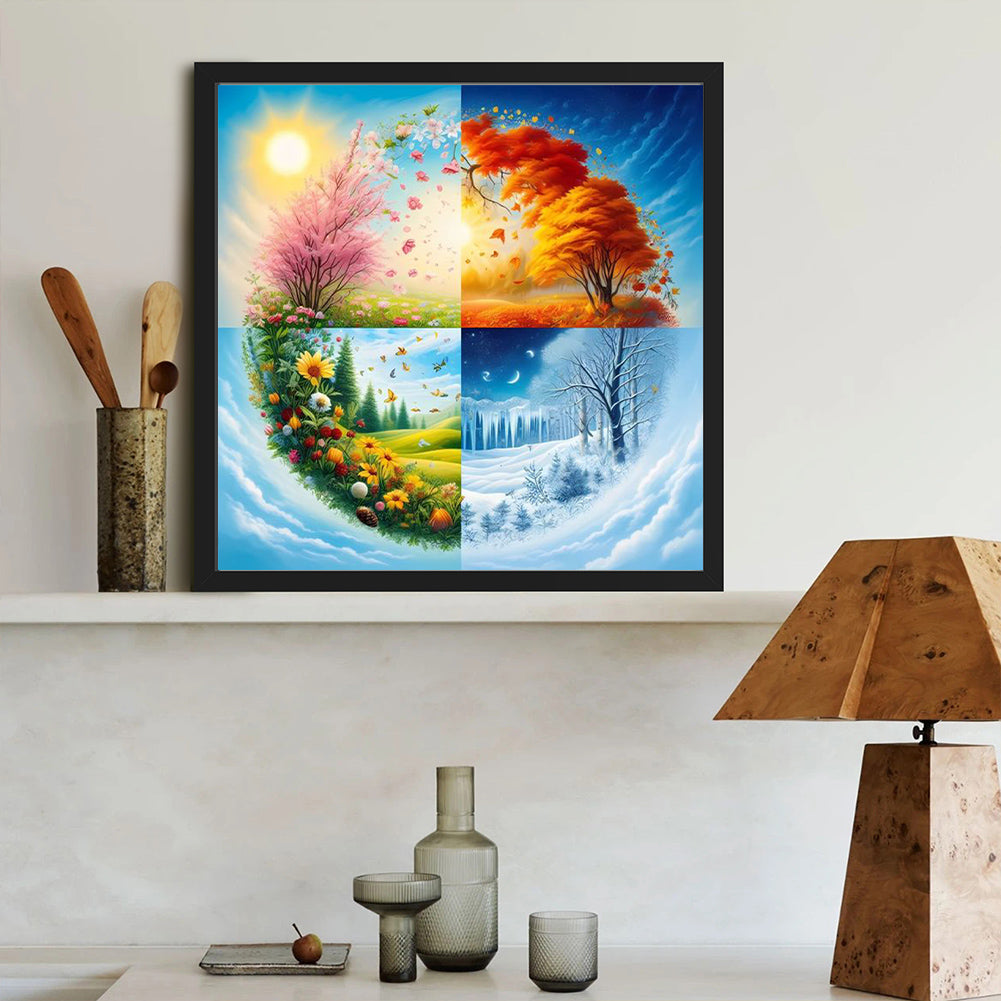 Four Seasons Scenery - Full Round Drill Diamond Painting 40*40CM