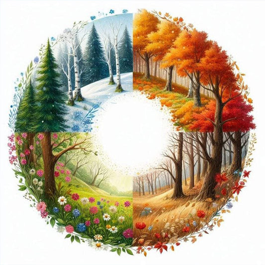 Four Seasons Scenery - Full Round Drill Diamond Painting 40*40CM