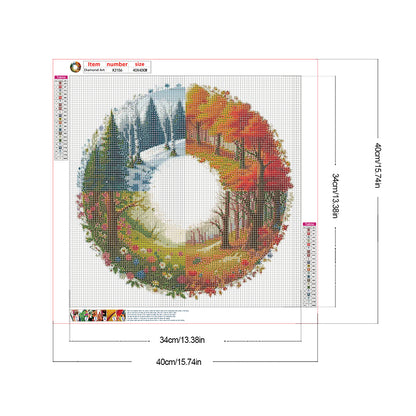 Four Seasons Scenery - Full Round Drill Diamond Painting 40*40CM