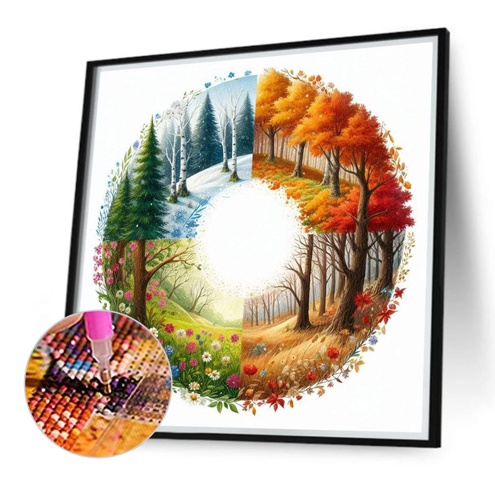 Four Seasons Scenery - Full Round Drill Diamond Painting 40*40CM