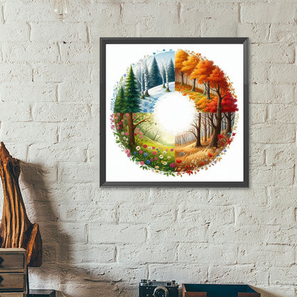 Four Seasons Scenery - Full Round Drill Diamond Painting 40*40CM