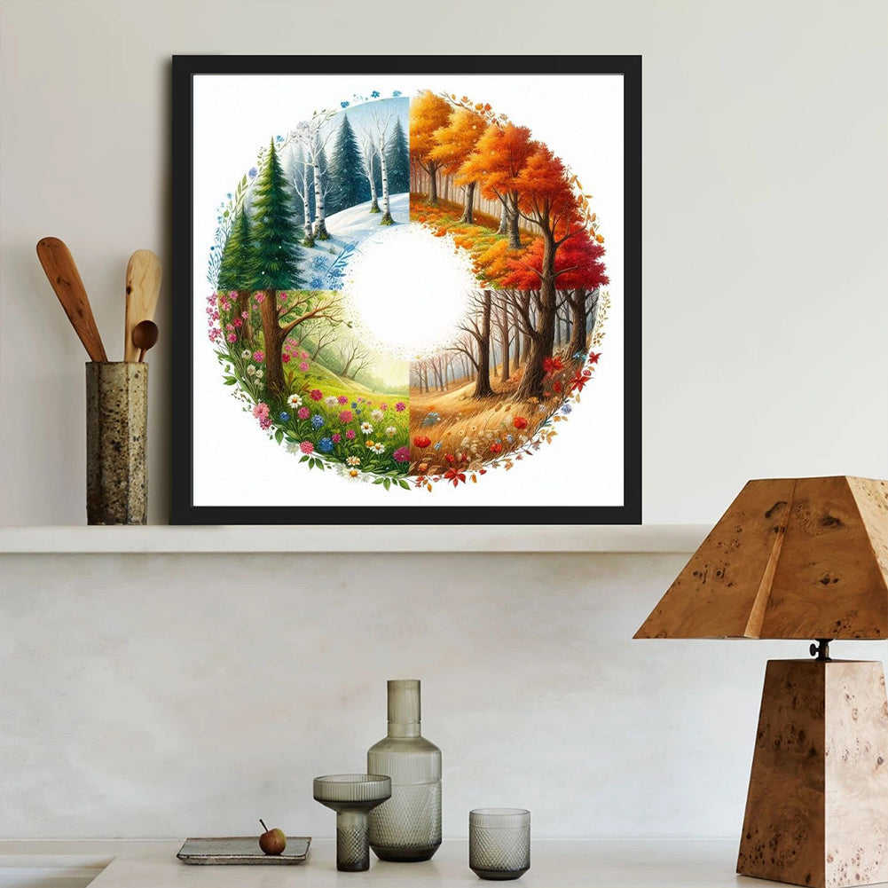 Four Seasons Scenery - Full Round Drill Diamond Painting 40*40CM