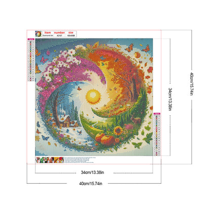 Four Seasons Scenery - Full Round Drill Diamond Painting 40*40CM