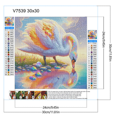 Jewel Swan - Full Round Drill Diamond Painting 30*30CM