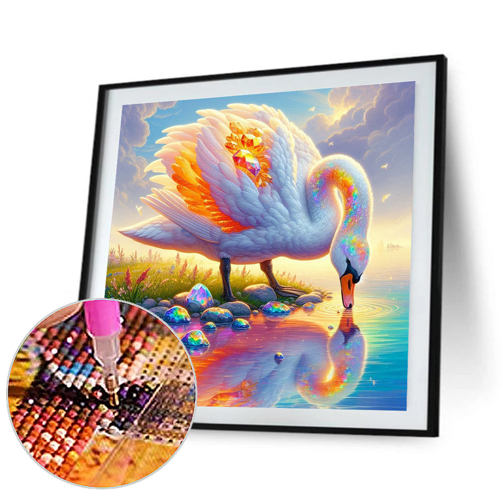 Jewel Swan - Full Round Drill Diamond Painting 30*30CM