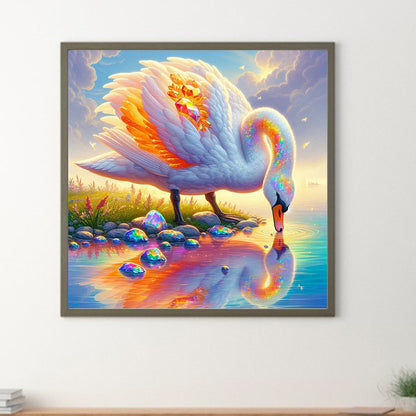 Jewel Swan - Full Round Drill Diamond Painting 30*30CM