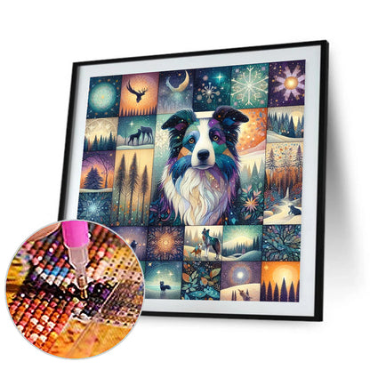 Landscape Border Collie - Full Round Drill Diamond Painting 30*30CM