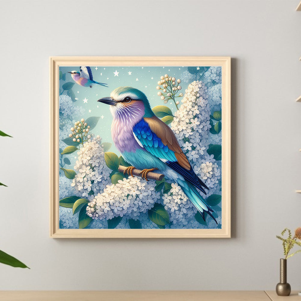 Bird Lilac - Full Round Drill Diamond Painting 30*30CM