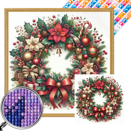 Christmas Wreath - Full AB Square Drill Diamond Painting 30*30 CM