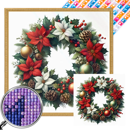 Christmas Wreath - Full AB Square Drill Diamond Painting 30*30 CM