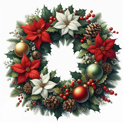 Christmas Wreath - Full AB Square Drill Diamond Painting 30*30 CM