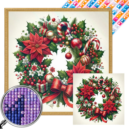 Christmas Wreath - Full AB Square Drill Diamond Painting 30*30 CM