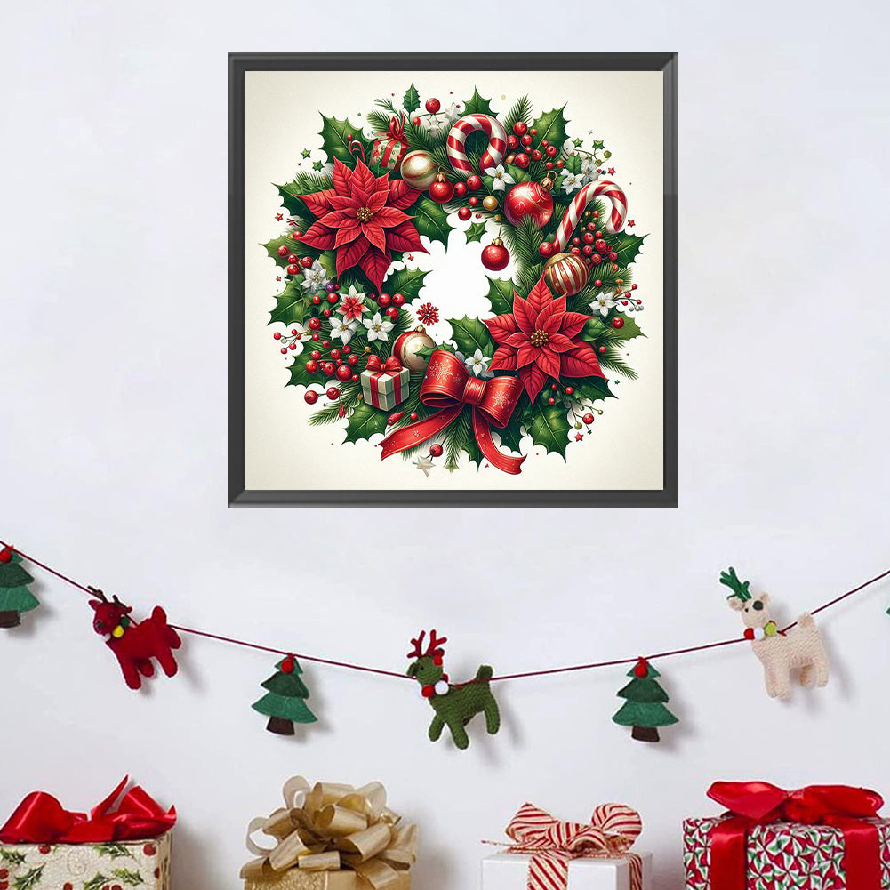 Christmas Wreath - Full AB Square Drill Diamond Painting 30*30 CM