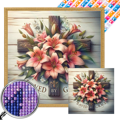 Cross Flowers - Full AB Square Drill Diamond Painting 40*40CM