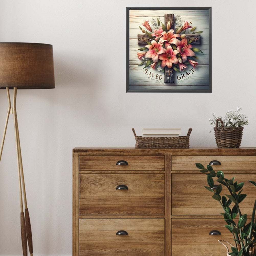 Cross Flowers - Full AB Square Drill Diamond Painting 40*40CM