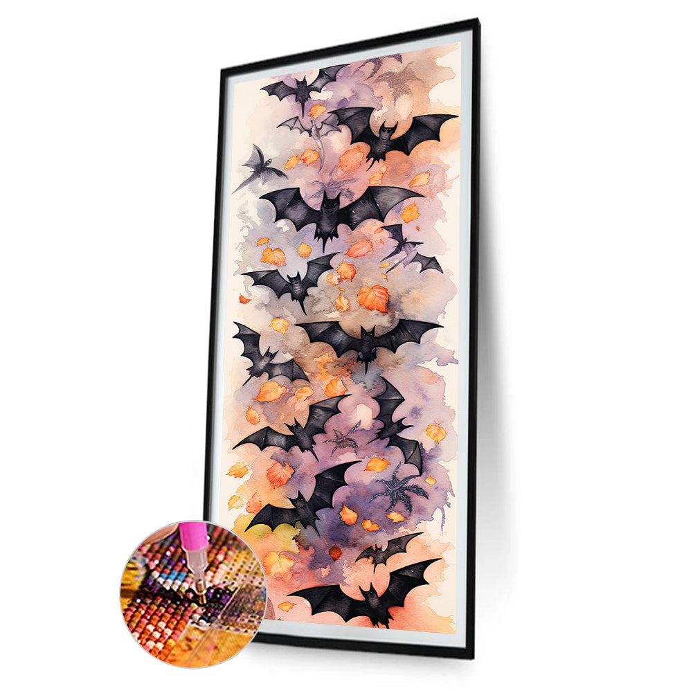 Halloween Bats - Full Round Drill Diamond Painting 30*70CM