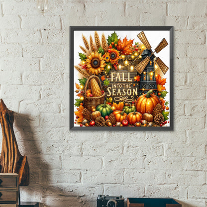 Fall Thanksgiving - Full Round Drill Diamond Painting 40*40CM