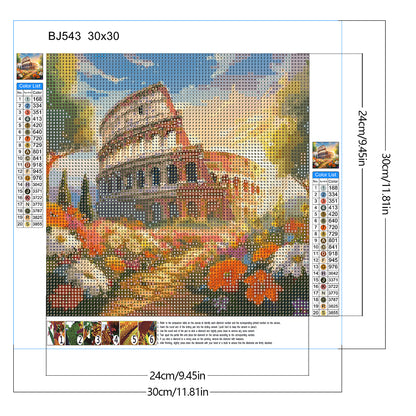 Roman Colosseum - Full Round Drill Diamond Painting 30*30CM