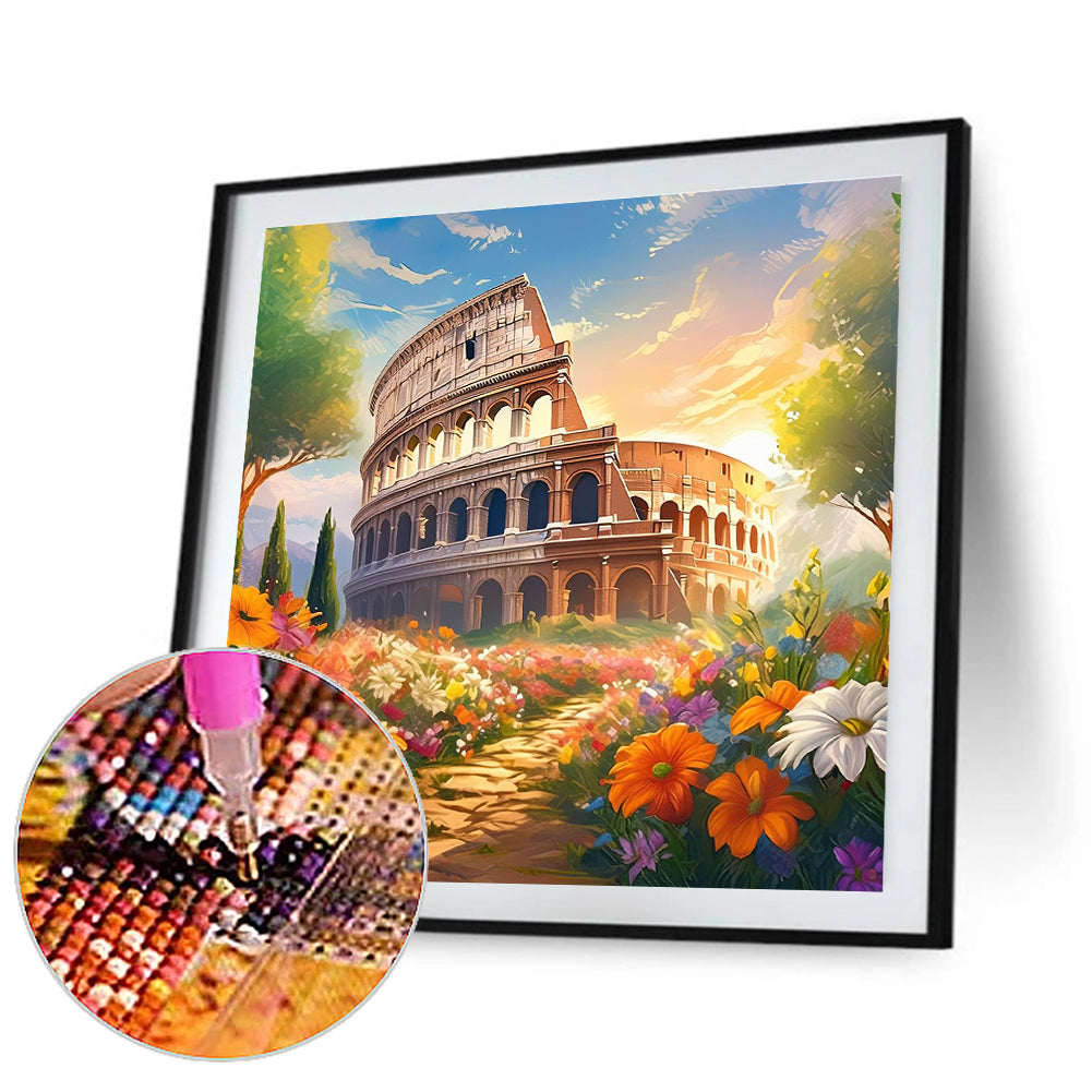 Roman Colosseum - Full Round Drill Diamond Painting 30*30CM