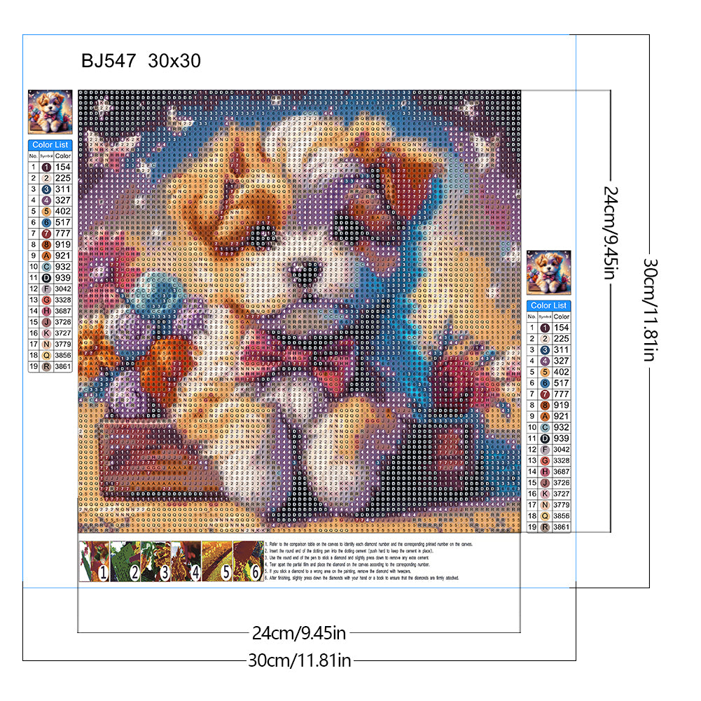 Yarn Dog - Full Round Drill Diamond Painting 30*30CM