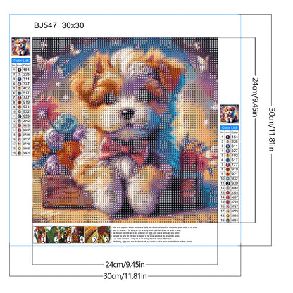 Yarn Dog - Full Round Drill Diamond Painting 30*30CM