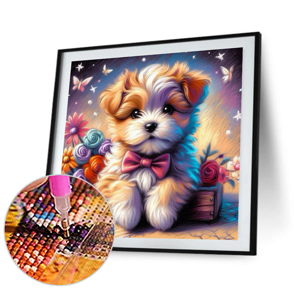 Yarn Dog - Full Round Drill Diamond Painting 30*30CM