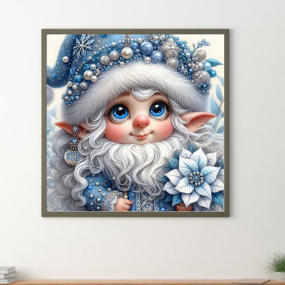 Christmas White-Haired Elf - Full Round Drill Diamond Painting 30*30CM