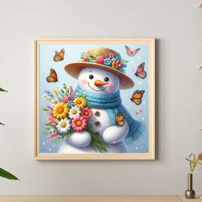 Bouquet Butterfly Snowman - Full Round Drill Diamond Painting 30*30CM