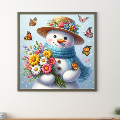 Bouquet Butterfly Snowman - Full Round Drill Diamond Painting 30*30CM