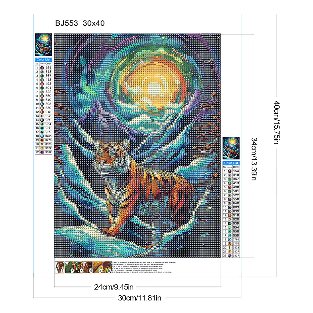 Tiger - Full Round Drill Diamond Painting 30*40CM