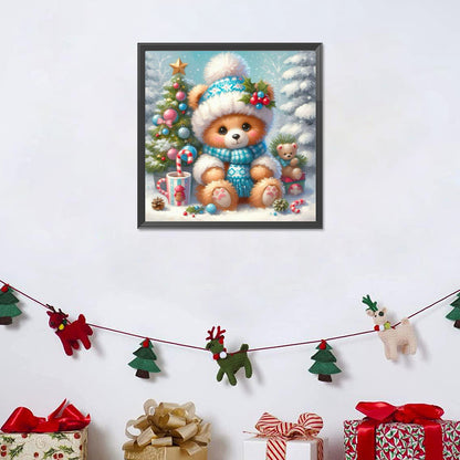 Winter Bear Christmas - Full Round Drill Diamond Painting 30*30CM