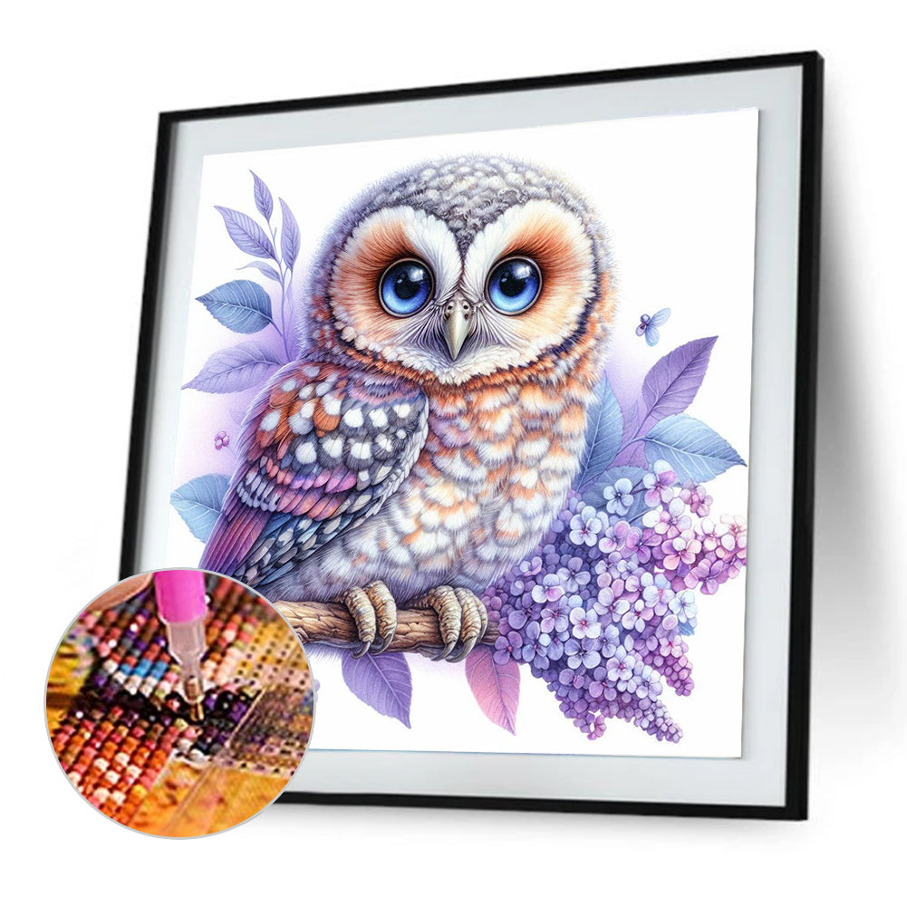 Owl - Full Round Drill Diamond Painting 30*30CM