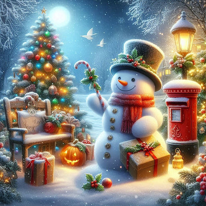 Christmas Snowman - Full Round Drill Diamond Painting 40*40CM