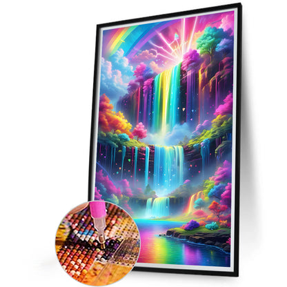 Colorful Waterfall - Full Round Drill Diamond Painting 40*60CM