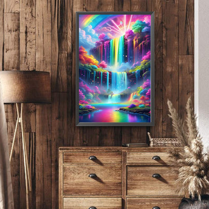 Colorful Waterfall - Full Round Drill Diamond Painting 40*60CM