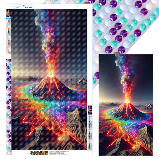 Colorful Volcano Eruption - Full Round Drill Diamond Painting 40*70CM