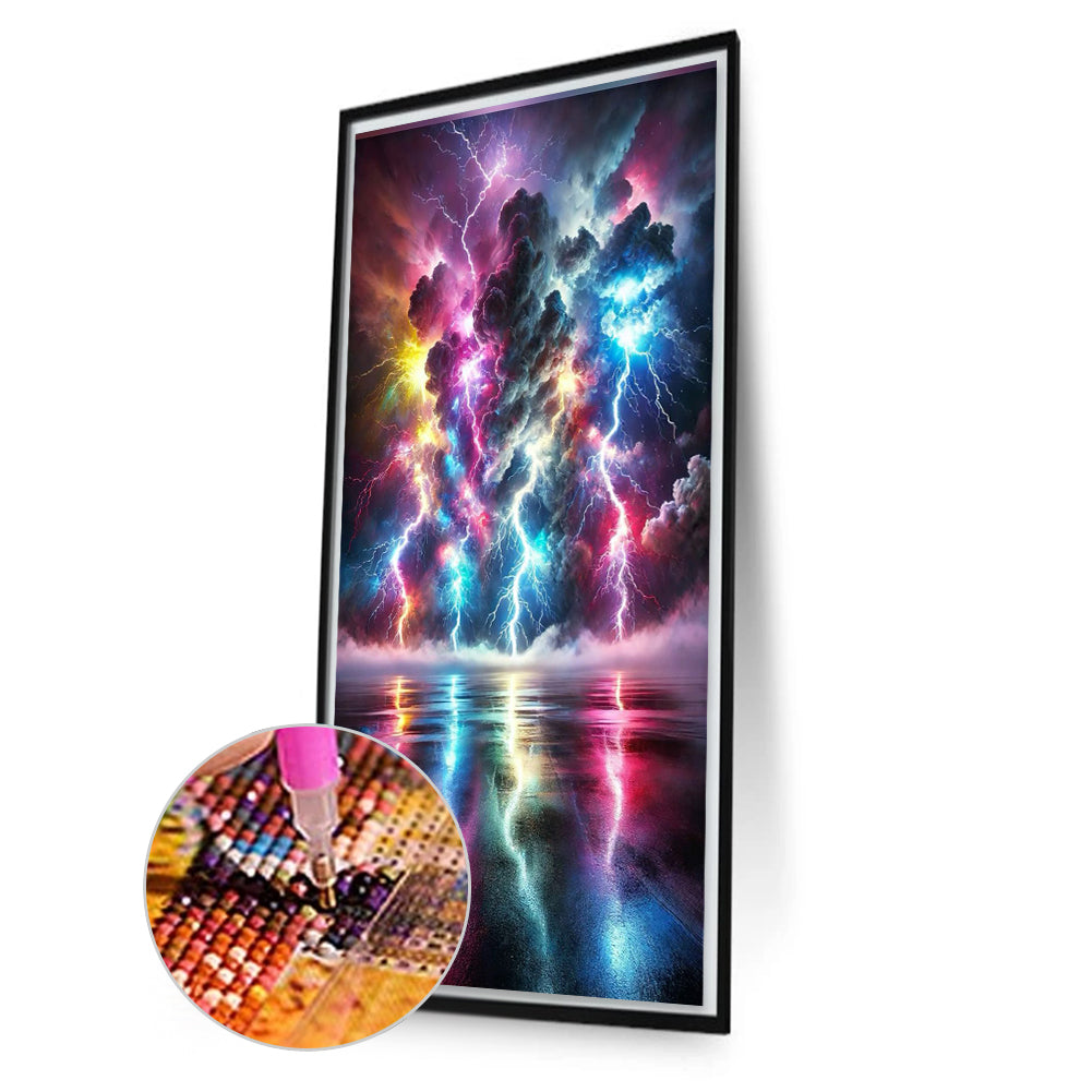 Colorful Lightning - Full Round Drill Diamond Painting 40*70CM